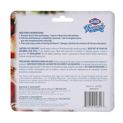 Clorox Fraganzia Small Rooms Air Freshener, Apple Cinnamon Scent - Peel & Place Air Freshener, No-Plug, Battery-Free for Closets, Laundry Room, Entry Way, Bathroom, Locker, 0.25 Fl Oz Each, 2 Count