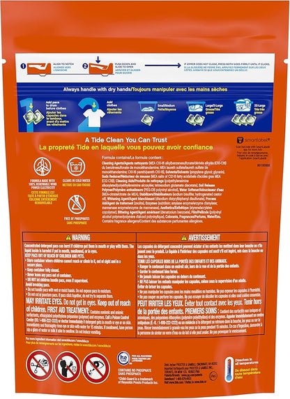 Tide PODS Liquid Laundry Detergent Soap Pacs, 4-in-1 Ultra Oxi, HE Compatible, 3 Bag Value Pack, 75 Count