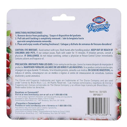 Clorox Fraganzia Small Rooms Air Freshener, Cherry Burst Scent - Peel & Place Air Freshener, No-Plug, Battery-Free for Closets, Laundry Room, Entry Way, Bathroom, Locker, 0.25 Fl Oz Each, 24 Count