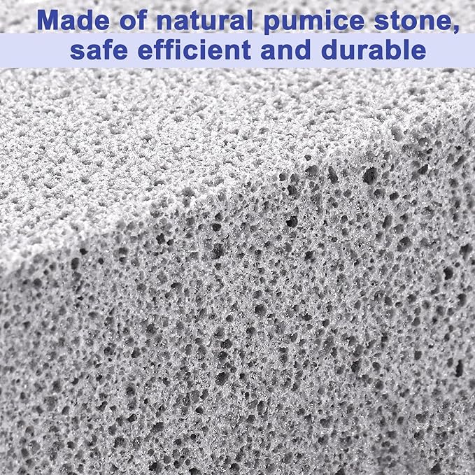 7 Pack Pumice Stone for Toilet Cleaning, Pumice Stone Toilet Bowl Cleaner, Pumice Scouring Stick with Handle, Powerfully Cleans Hard Water Rings, Replaceable Design