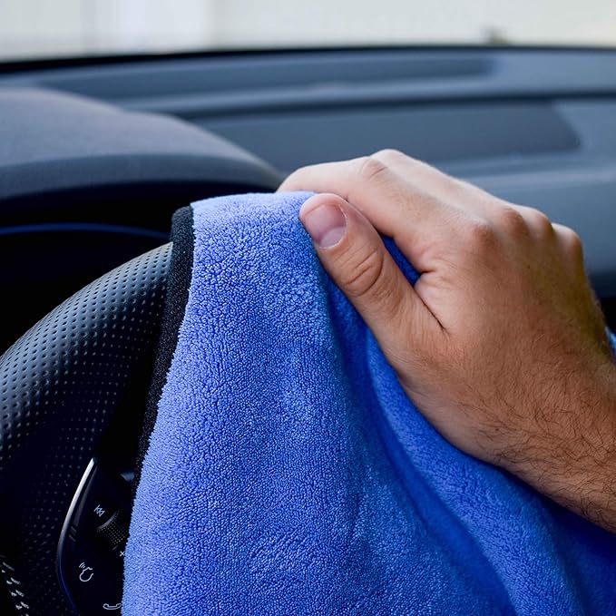 Microfiber Towels for Cars 3 Pieces 500 GSM polishing Cleaning Home, car and Motorbike - 12 x 12 Inches (30x30cm)