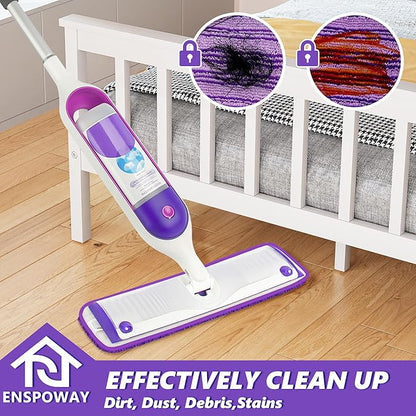 Reusable Mop Refills Pads for Swiffer PowerMop, 4 Pack Power Mop Refill Pads Microfiber PowerMop Pads Washable 15” Wet Pads Mopping Cloths for Multi-Surface & All Types of Floors, Purple