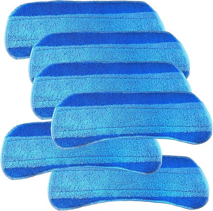 Quick Shine Spray Mop Refill Pad 6Pk 15"W x 5.5"D | Washable & Reusable | Dual Action Scrubbing Strips for Thorough Cleaning | Highly Absorbent Microfiber | Use w/Quick Shine Multi-Surface Spray Mop