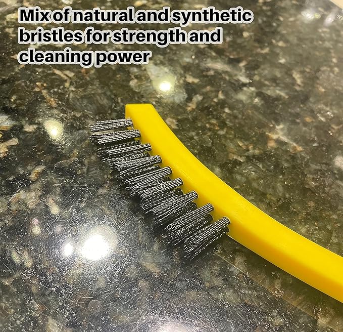 Rubbermaid Commercial Products 8.5" Tile and Grout Scrub Brush, Plastic Bristles, Black, for Industrial/Professional Use On Grout, Tile, and Other Small Areas