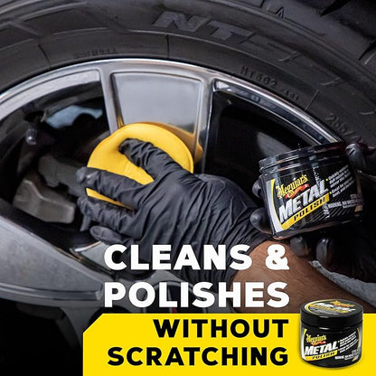 Meguiar's G211606 Metal Polish, Safe for All Uncoated Metals, Removes Stains and Swirls for a Quick and Easy Clean, Restores Shine, Pairs Well with Our Wheel Polisher Tool, 6 Oz