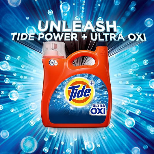 Tide Ultra Oxi Liquid Laundry Detergent, 106 Loads, 149 fl oz, HE Compatible