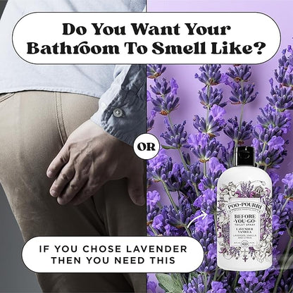 Poo-Pourri Before-You-Go Toilet Spray Refill, Lavender Vanilla,16 Fl Oz, Up to 800 Uses, Bathroom Odor Deodorizer with Essential Oils for Home or Work, Lavender, Vanilla and Citrus Scent