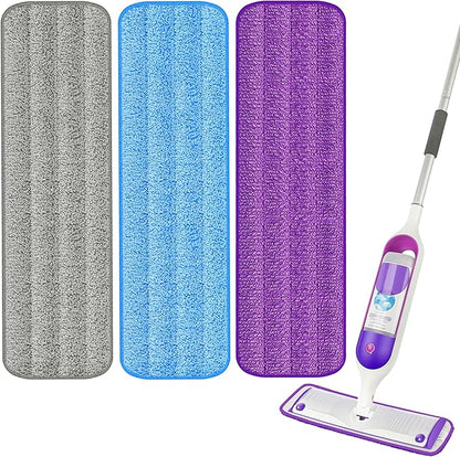 3 Pack Reusable Mop Pads for Swiffer PowerMop, Super Absorption, Multi-Surface Hardwood Floor Cleaning, Machine Washable Up to 100 Times, Durable, Suitable for All Finished Floors
