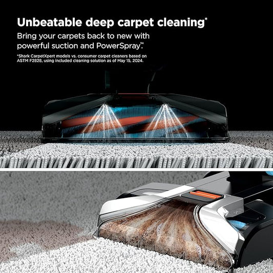 Shark CarpetXpert | Upright Carpet, Area Rug & Upholstery Cleaner | Carpet Shampooer with StainStriker Handheld Tough Stain Eliminator | Removes Tough Stains & Odors | 3 Cleaning Tools | White | EX201