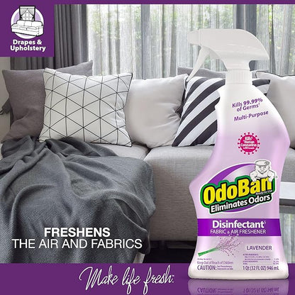 OdoBan Ready-to-Use Disinfectant and Odor Eliminator, 32 Ounce Spray Bottle, Lavender Scent