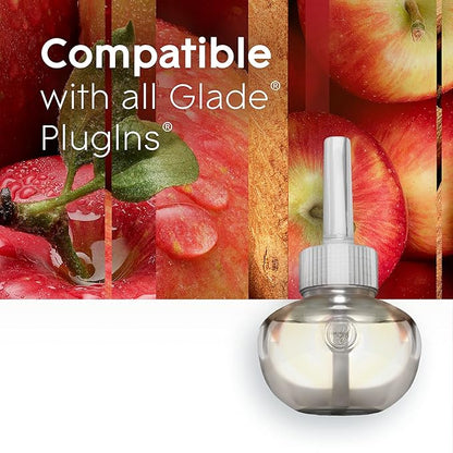 Glade PlugIns Refills Air Freshener, Scented and Essential Oils for Home and Bathroom, Apple Cinnamon, 1.34 Fl Oz, 2 Count