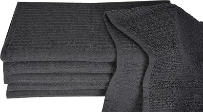 Dish Towels|Kitchen Dish Cloths Two-Sided Waffle Terry|13x28 Inches 100% Cotton Dish Rags Washing Dishes|Super Absorbent Reusable Quick Drying Dish Towels| 6-Pc Set Grey