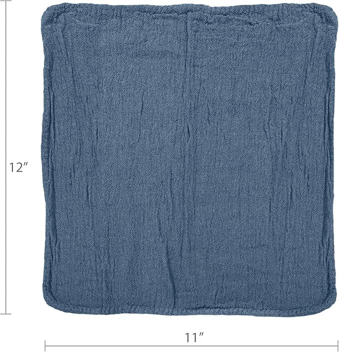 Detailer's Preference Absorbent Cotton Shop Towels, Reusable Cleaning Rags for Auto, Garage, Home, Kitchen, Industrial Use, Wipe Spills, Grease, Oil, Grime, Dirt & More, 11x12, 50-Pack, Blue