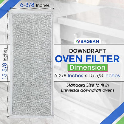 Downdraft Stovetop Filter Replacement for 71002111 Jenn Air Filter Downdraft 15.6” x 6.4” - Range Oven Filter Fits Into Jennair Downdraft Filter Vent and Protects the Stove Fan (2-Pack)