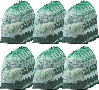 Berlune Large Mesh Laundry Bags, 24 x 36 Inch Bulk Wash Set with Drawstring for Commercial Use, Dorms, Vacation Rentals, Laundromats, Apartments & Facilities(Green,30)
