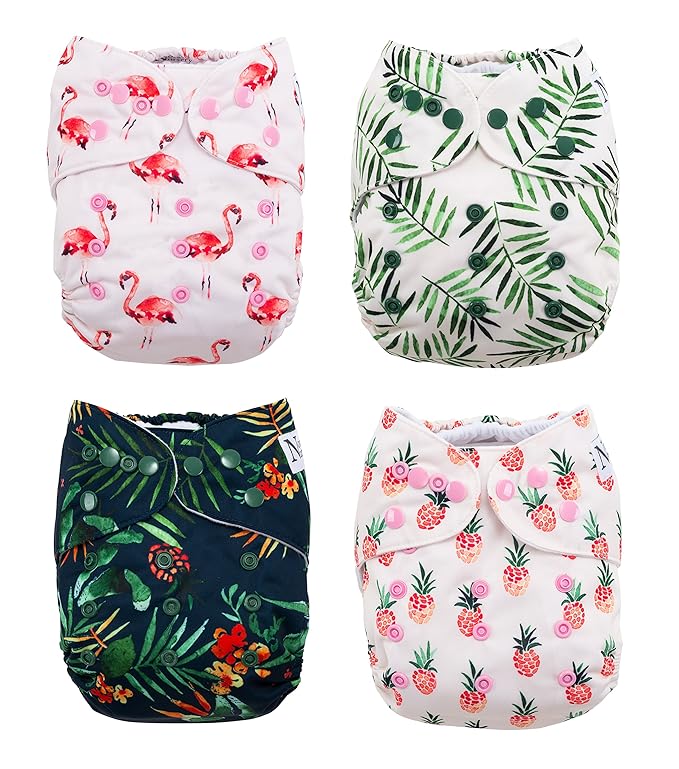 The Hollywood Hotel 4-Pack Cloth Pocket Diapers with 4 Inserts