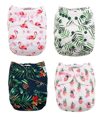 The Hollywood Hotel 4-Pack Cloth Pocket Diapers with 4 Inserts