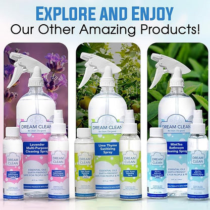 DREAM CLEAN MintTea Bathroom Cleaning Spray Refill - Biodegradable and Cruelty-Free Formula for Showers, Tubs, Sinks & More, Spearmint & Tea Tree Essential Oils, 4oz