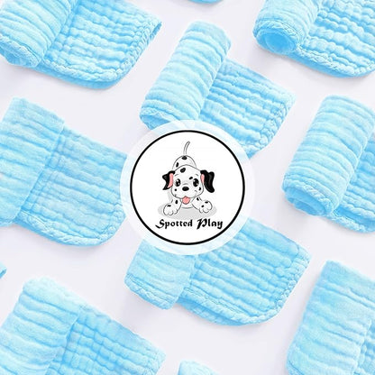 Muslin Burp Cloths 100% Cotton Large 20''x10'' Extra Soft and Absorbent Baby Wash Cloths Spit Up Rags - Baby Burping Cloth for Boys Girls Items(12 Pack Aquamarine)