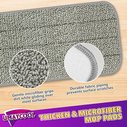 Reusable Mop Pads Refills for Swiffer WetJet, Wet Pads Refill Microfiber Mop Replacement Machine Washable Up to 100 Times for Floor Cleaning Wet Dry Use for All Floor Types, 6 Pack