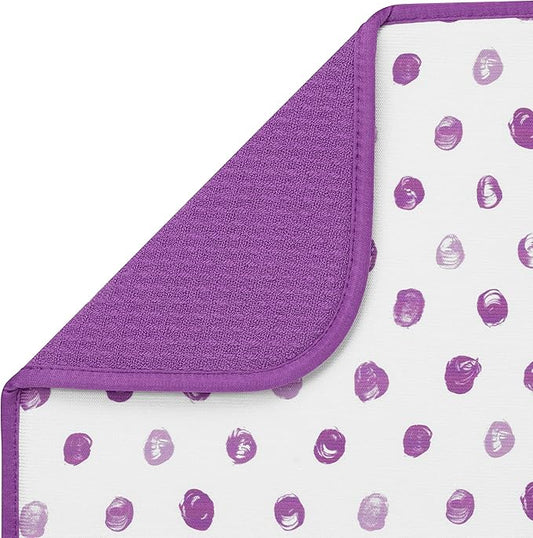 S&T INC. Absorbent, Reversible Microfiber Dish Drying Mat for Kitchen, 16 Inch x 18 Inch, Paint Dots