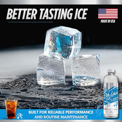 Oh Yuk Ice Machine Cleaner Descaler – Scale & Buildup Remover, Nickel-Safe Ice Maker Cleaning Solution, Compatible with GE nugget, Igloo & All Standalone Ice Makers. For A Fresh Ice Machine
