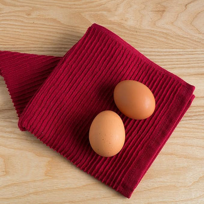 Now Designs Ripple Kitchen Dishcloth, Set of 4, Carmine Red