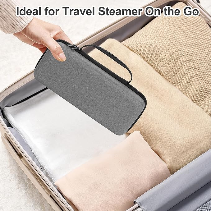Travel Steamer Case Compatible with Jack & Rose/for FEPPO/for Nesugar Garment Steamers, Handheld Steamer Carrying Storage Bag Organizer for Iron Accessories Grey(Case Only)