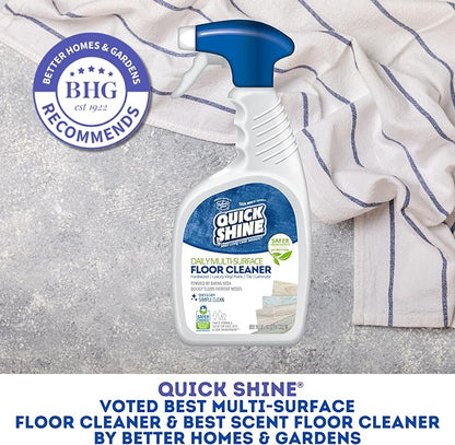 Quick Shine Multi Surface Floor Cleaner Daily Care 24oz | Plant-Based, Ready to Use, Dirt Dissolving, Streak Free, No Rinse | Use on Hardwood, Laminate, Luxury Vinyl Plank, Tile & Stone | Safer Choice