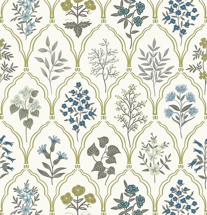 Dimoon 78.7"x17.3" Peel and Stick Wallpaper Contact Paper Floral Modern Removable Wallpaper Beige Wall Paper Self Adhesive Boho Contactpaper for Cabinets Drawers Blue Vintage Bedroom Thicken Vinyl