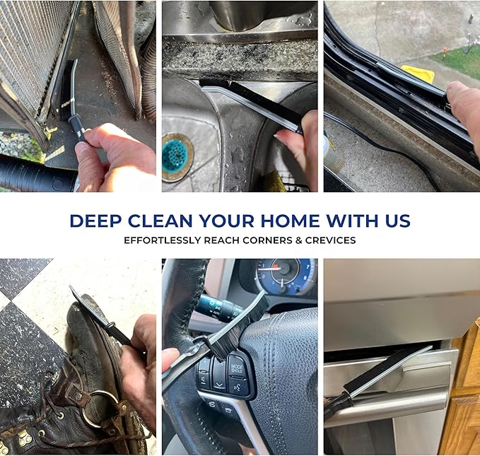 Dryer Lint Brush Vent Trap Cleaner Plus 5PCS Crevice Gap Cleaning Brushes - Refrigerator Condenser Coil Brush & Hard Bristle Crevice Cleaning Tool Kit for Household Use