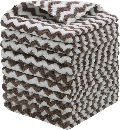 Microfiber Cleaning Cloth Lint Free Cleaning Rags, 10 Pack Fast Drying Dish Rags for Cleaning, Super Absorbent Kitchen Dish Cloths for Wash Dishes,12 in x 12 in (Brown)