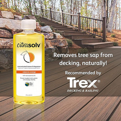 Citra Solv Concentrated Cleaner & Degreaser, Deodorizer, Paint & Adhesive Remover, for Home and Outdoor, Natural Orange Oil, Safe, Valencia Orange - 32 Fl Oz (3 Pack)