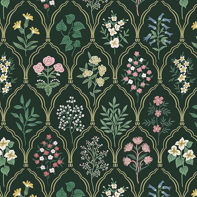 Dimoon 17.3''x78.7'' Peel and Stick Wallpaper Floral Contact Paper Vintage Wallpaper Green Pink Renter Friendly Waterproof Upgrade Embossed Self Adhesive Kitchen Bedroom Cabinet