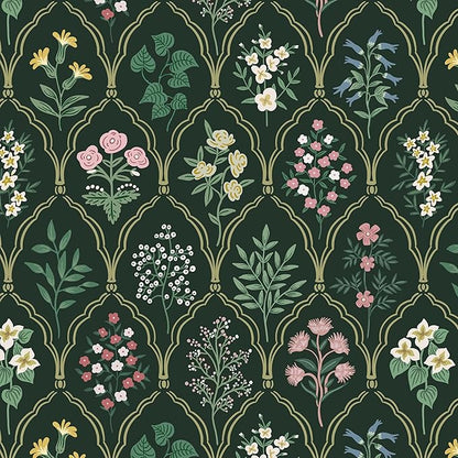 Dimoon 17.3''x78.7'' Peel and Stick Wallpaper Floral Contact Paper Vintage Wallpaper Green Pink Renter Friendly Waterproof Upgrade Embossed Self Adhesive Kitchen Bedroom Cabinet