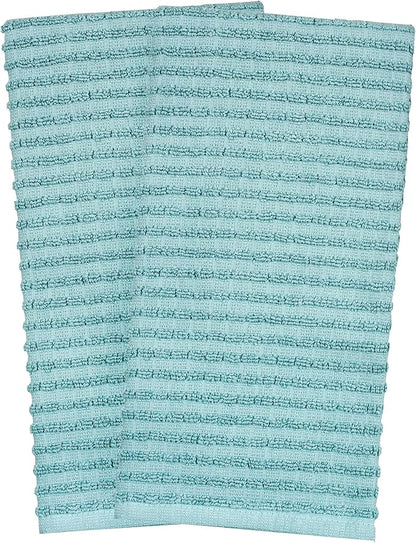 Ritz Royale Collection 100% Combed Terry Cotton, Highly Absorbent, Oversized Kitchen Towel Set, 28" x 18", 2-Pack, Solid, Dew