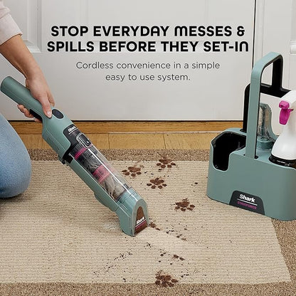 Shark StainForce Cordless Portable Spot, Stain, & Odor Remover System for Carpets, Area Rugs, Upholstery, Stairs, with Storage Caddy, Accessories, and Full-Size Cleaning Solution, HX101 (New)