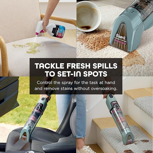 Shark StainForce Cordless Portable Spot, Stain, & Odor Remover System for Carpets, Area Rugs, Upholstery, Stairs, with Storage Caddy, Accessories, and Full-Size Cleaning Solution, HX101 (New)