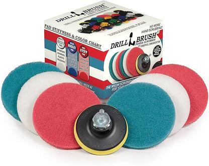 All Purpose Scrub Pads - Six Pack of Cleaning Pads - Bathroom Cleaner - Auto Detailing - Stove Top - Drill Accessories Pads for Deep Clean - Shower Scrubber - Glass Cleaner - Tub Stain Remover