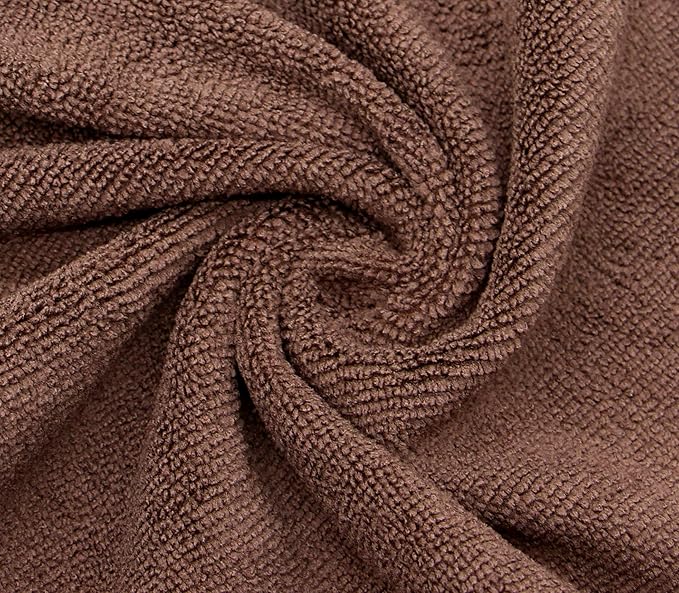 Microfiber Dish Cloths Fast Drying Kitchen Cleaning Cloth Dish Rags Dust Cloths Ultra Absorbent Lint Free Washcloths 12inch x 12inch 10 Pack Brown
