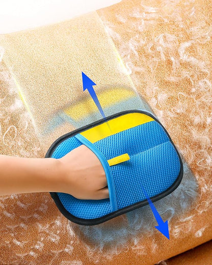 2026 Thickened Electrostatic Pet Hair Removal Gloves (1P) - Reusable Strong Grooming Gloves for Cats & Dogs, Hair Remover for Couch, Furniture, Carpet, Car Seats & Clothing (Blue)
