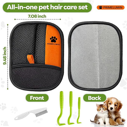 Pet Hair Remover Glove for Dogs & Cats – Upgraded Electrostatic Reusable Pet Hair Removal Mitt & Fur Remover Tool for Couch, Furniture, Sofa, Carpet, Car Seats & Clothes