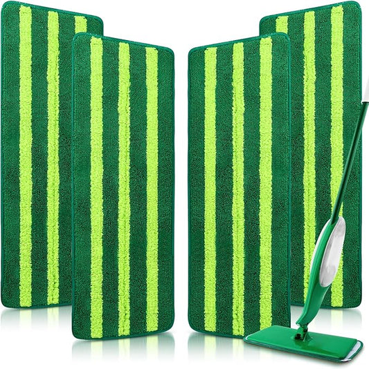 4 Pack Spray Mop Pads Refills Compatible with Libman Freedom Spray Mop, Reusable Microfiber Spray Mop Head Replacement, 16 in Spray Mops for Floor Cleaning (ONLY Pads)