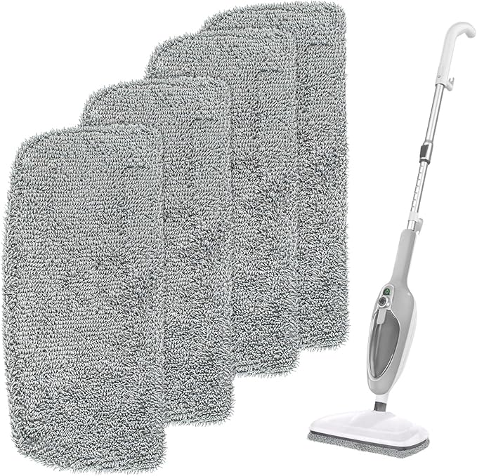 4 Pack Steam Mop Pads Compatible with GorFanty GF-6610B/GF-6610, Neugo NE033/NE033M & Mxnsewr, Washable Microfiber Steam Mop Replacement Pads for Multi-Surface Cleaning