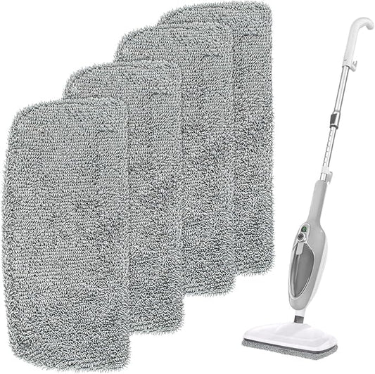 4 Pack Steam Mop Pads Compatible with GorFanty GF-6610B/GF-6610, Neugo NE033/NE033M & Mxnsewr, Washable Microfiber Steam Mop Replacement Pads for Multi-Surface Cleaning
