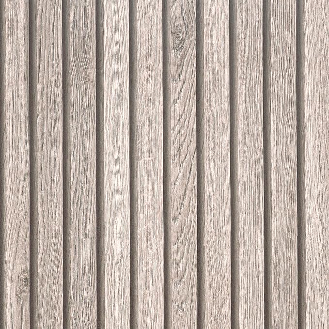 VEELIKE Rustic Grey Oak Wood Slat Peel and Stick Wallpaper 24''x118'' Faux Wood Panel Wallpaper for Accent Walls Self Adhesive Waterproof Wooden Grain Contact Paper Slat Paneling for Kitchen Bedroom