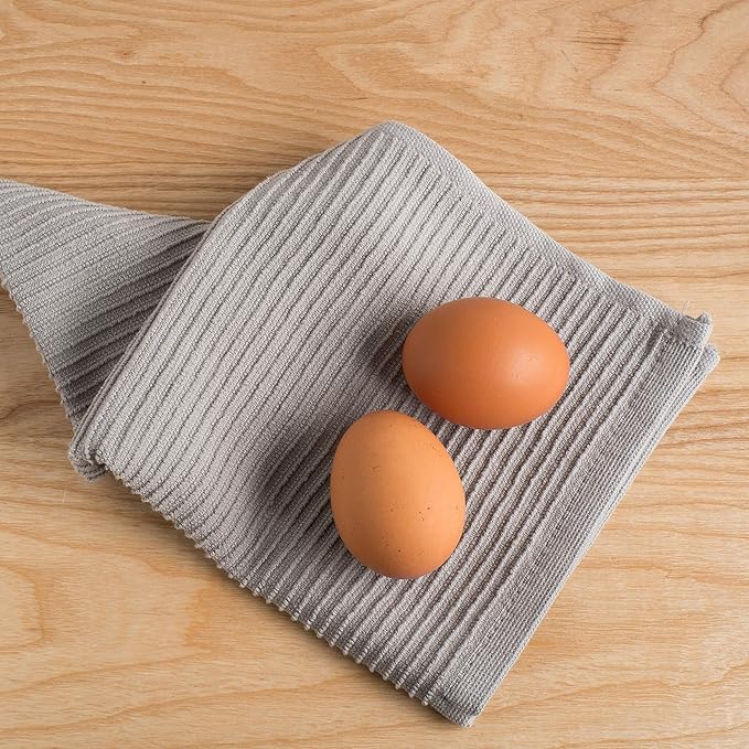 Now Designs Ripple Kitchen Dishcloth London Gray 13 x 13in Set of 4