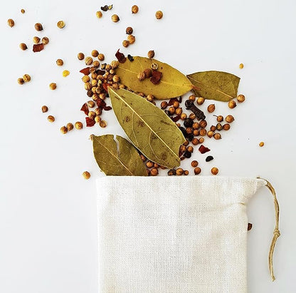 Cloth Reusable Tea Bag and Bulk Spice Bag - Made in Canada of Hemp and Organic Cotton - Zero Waste, Eco-Friendly, Natural Loose Leaf Tea Infuser