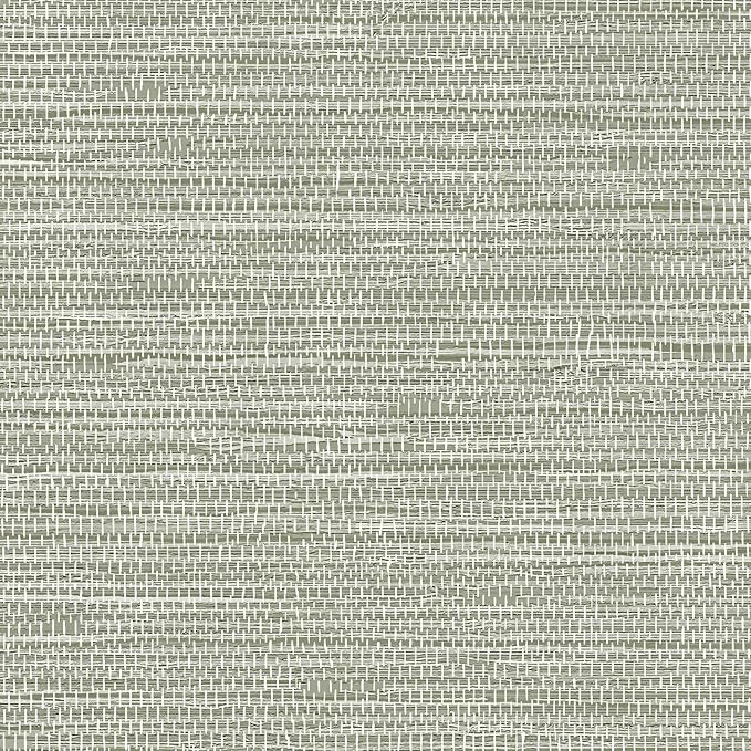 Simon&Siff Green Textured Grasscloth Peel and Stick Wallpaper 17.7"x197" Neutral Faux Grassweave Wallpaper Waterproof Self Adhesive Removable Wallpaper Mural for Home Decor Bedroom Kitchen Cabinet