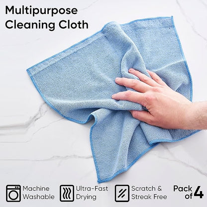 Superio Microfiber Cleaning Cloth for Cars, Kitchen Cleaning Cloths, 16" Micro Fiber Towels for House, Bathroom Absorbent All-Purpose Streak-Free lint-Free Wash Cloths (2 Pink, 2 Blue, 2 Orange)